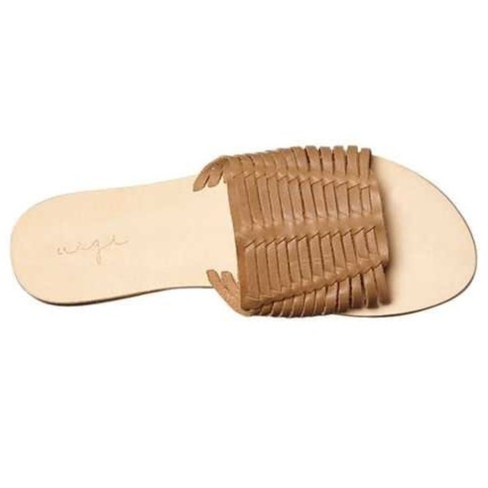 Urge Athena Leather Slide Featuring Polyvore Brown Size 8